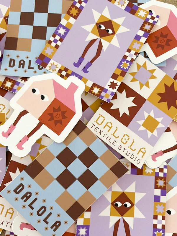 Quilt motif sticker pile